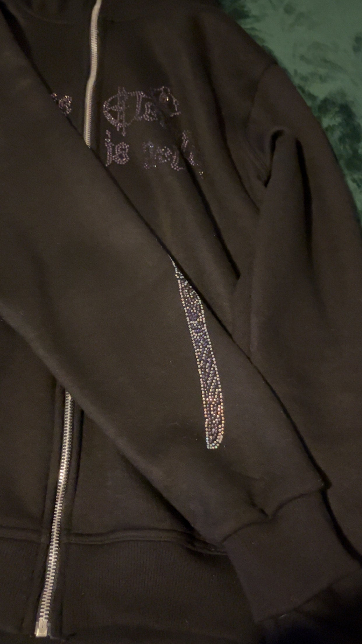 MUSOU ISSHIN RHINESTONE HOODIE - BLACK