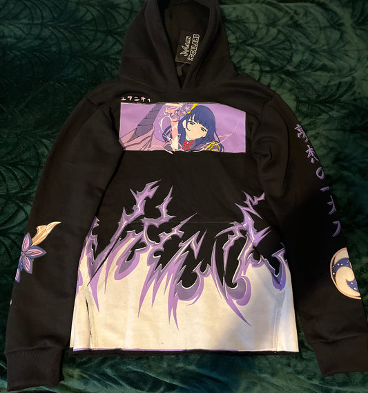ENGULFED IN LIGHTNING HOODIE RIBLESS - BLACK *LIMITED EDITION NO RESTOCKS*